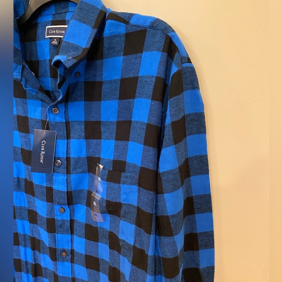 COPY - Men’s Club Room Flannel Shirt Long Sleeve XL B4A - Picture 4 of 9